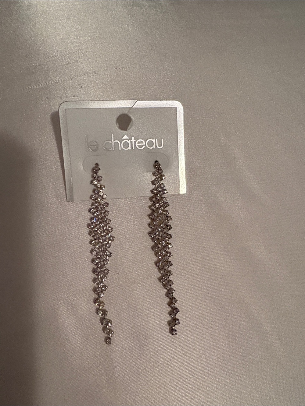 le chateau Dainty Silver Crystal Cascade Drop Earrings